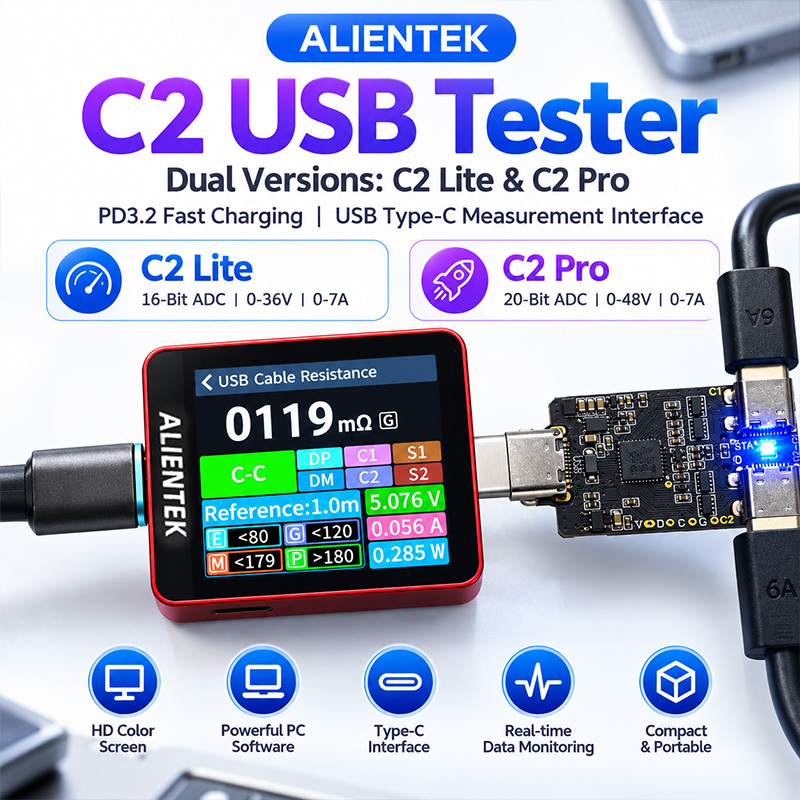 ALIENTEK C2 Color Screen Teste - Power Supply Tester review and price