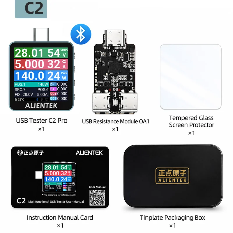 ALIENTEK C2 Color Screen Teste - Power Supply Tester review and price