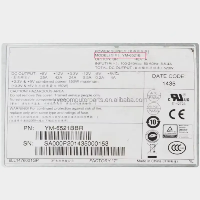 Hot sale  YM-6521B 520W for 3Y - Server Power Supply review and price